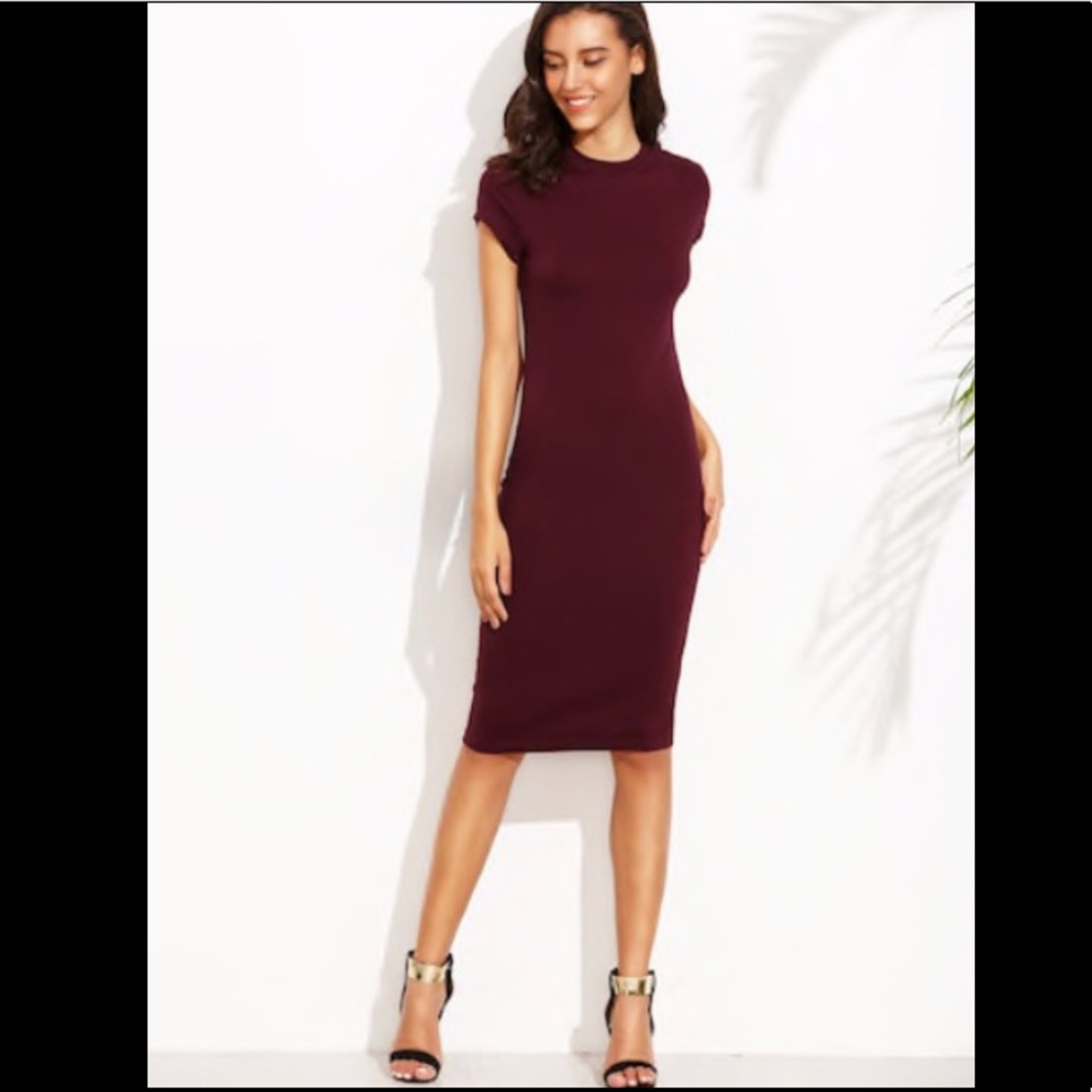 Short sleeve knee/midi length dress.